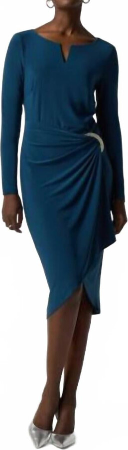 Joseph Ribkoff Women's Draped Dress In Blue