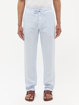Thumbnail for your product : 120% Lino Drawstring-waist Linen-hopsack Trousers