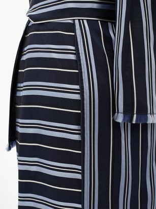 Altuzarra Columbine Halterneck Striped Midi Dress - Blue Stripe