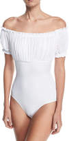 Thumbnail for your product : Norma Kamali Empire Jose Mio Off-the-Shoulder One-Piece Swimsuit