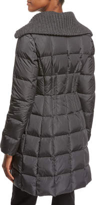 Moncler Davida Zip-Front Long-Sleeve Quilted Puffer Coat