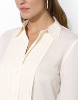 Thumbnail for your product : Lauren Ralph Lauren Satin Tuxedo Shirt
