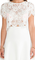 Thumbnail for your product : Alexis EXCLUSIVE Lisette Capped Sleeve Lace Crop Top