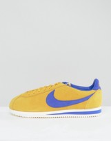 Thumbnail for your product : Nike Cortez Leather Sneakers In Yellow 861535-700