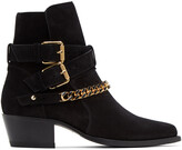 Thumbnail for your product : Amiri Black Suede Jodhpur Chain Boots