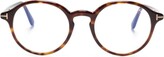 Thumbnail for your product : Tom Ford Eyewear Round-Frame Tortoiseshell-Effect Glasses