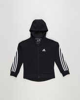 Thumbnail for your product : adidas Girl's Black Jackets - 3-Stripes Full Zip Hoodie - Kids - Teens