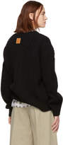 Thumbnail for your product : Loewe Black Cable Knit V-Neck Sweater