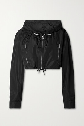 Givenchy Cropped Hooded Printed Shell Jacket - Black