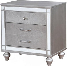 Rosdorf Park 2 Drawers Wooden Drawer With Mirror Trim Silver