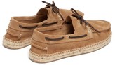 Thumbnail for your product : Manebi Suede And Braided-jute Boat Shoes - Beige