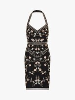 Thumbnail for your product : Adrianna Papell Hailey Logan by Floral Sequin Halter Mini Dress, Black/Multi