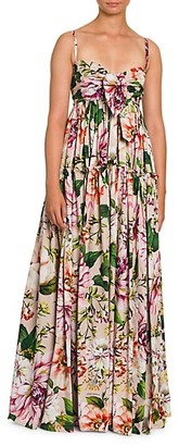 Dolce & Gabbana Poplin Floral-Print Maxi Dress