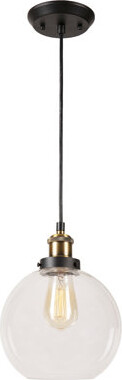 Latitude Run Aspen Creative Adjustable 1 Light Indoor Pendant Light Clear Glass / Antique Bronze W/ Warm Brass Finish 8\