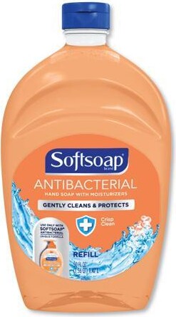 Colgate Palmolive Softsoap Antibacterial Liquid Hand Soap Refill for Dispenser Crisp Clean Scent 6/Carton (US05261ACT) 46325