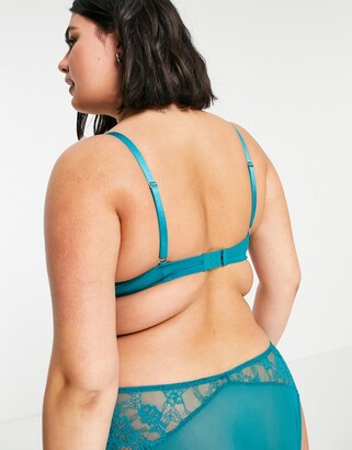 Ann Summers Curve Sexy Lace Planet nylon blend plunge bra in teal