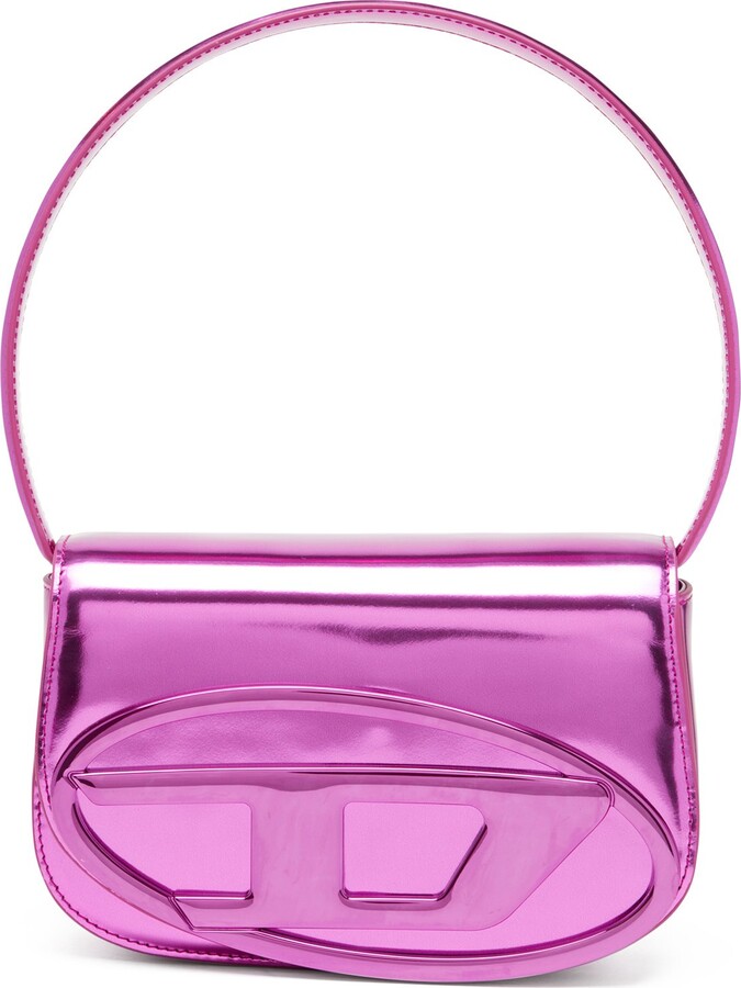Diesel 1DR-Iconic shoulder bag in mirrored leather