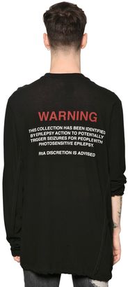 RtA Oversize Warning Print Jersey T-Shirt