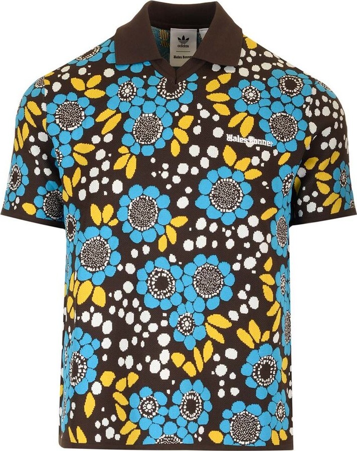 adidas X Wales Bonner Knit Floral Polo Shirt