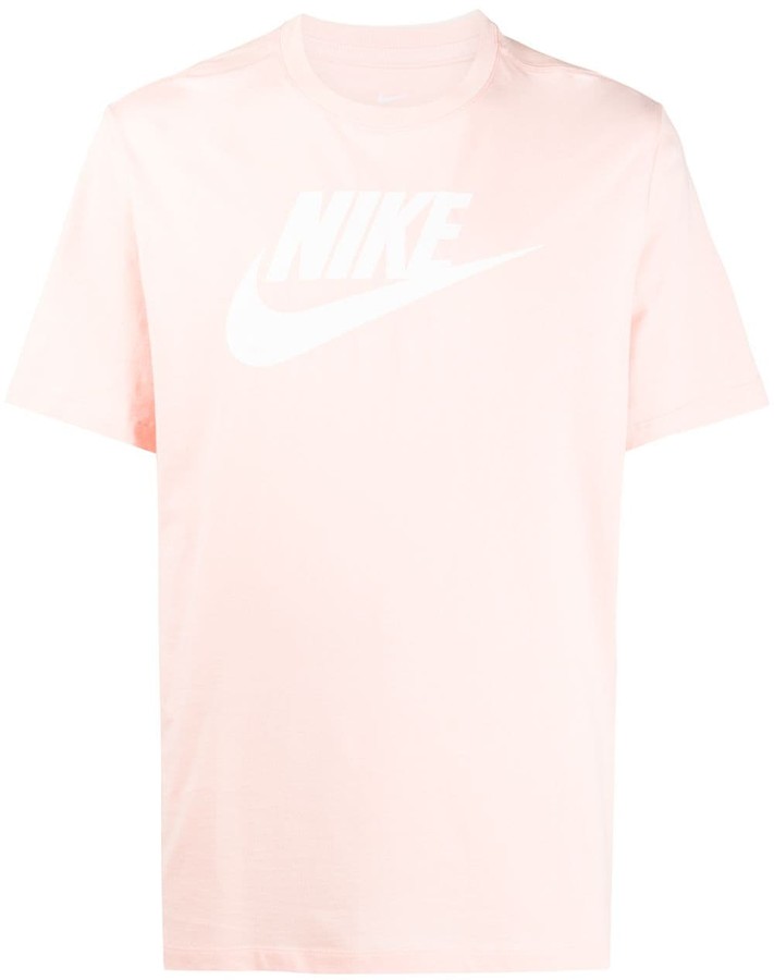 pink white nike shirt