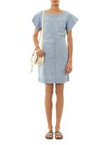 Thumbnail for your product : See by Chloe Belted chambray cotton dress
