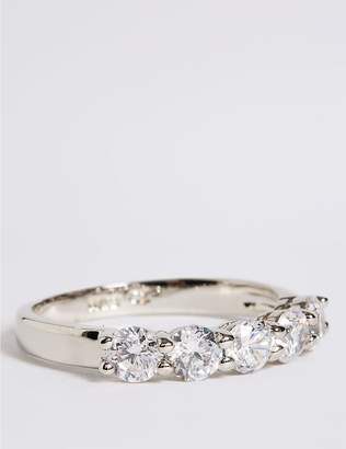 Marks and Spencer Platinum Plated Diamanté Band Ring