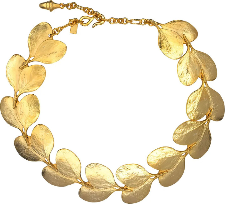 Kenneth Jay Lane Leaves-charm necklace