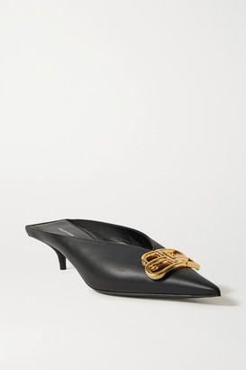 balenciaga leather mules