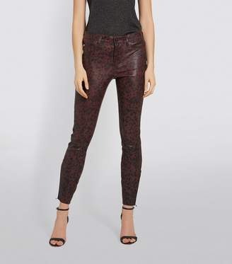 J Brand Leopard Print Skinny Leather Trousers