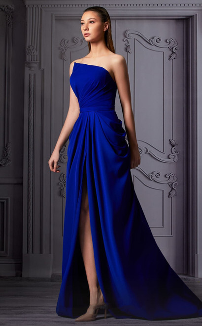 Royal Blue Pleated Dress | Shop the ...