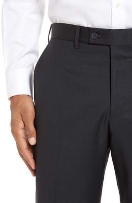 JB Britches Flat Front Solid Wool Trousers