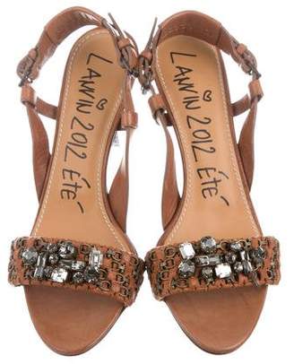 Lanvin Crystal-Embellished Slingback Sandals
