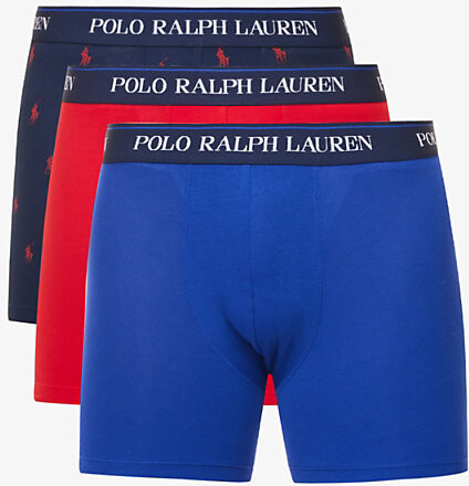 POLO RALPH LAUREN Three-Pack Stretch-Cotton Boxer Briefs for Men