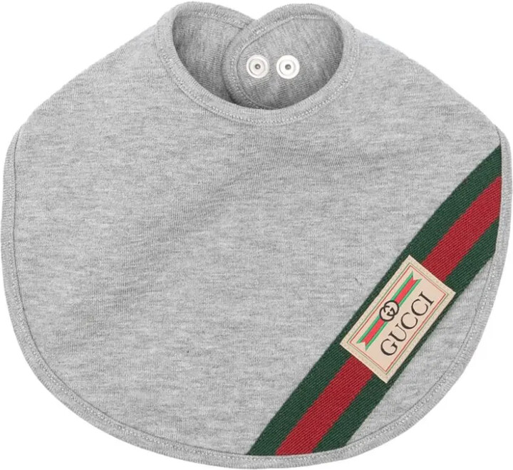 Gucci Children Web-stripe cotton bib