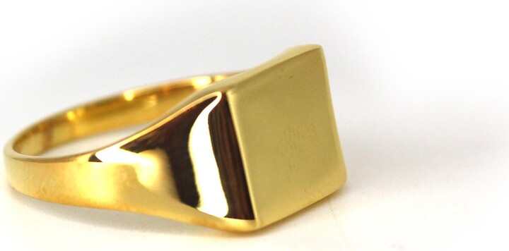 Vicstonenyc Fine Jewelry Bold Square Gold Signet Ring For Men