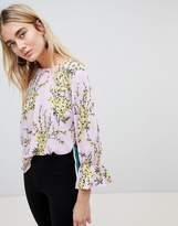 Thumbnail for your product : Warehouse Floral Burst Flute Sleeve Blouse