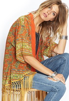 Thumbnail for your product : Forever 21 Paisley Fringe Kimono
