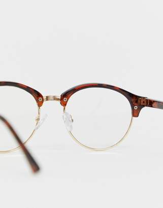 Jeepers Peepers round clear lens glasses in tort