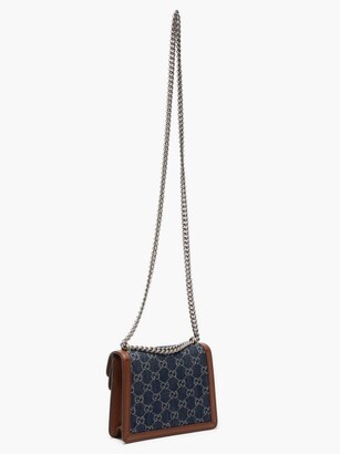 Authentic Gucci Dionysus Mini Leather Blue Denim-jacquard Shoulder Bag  401231