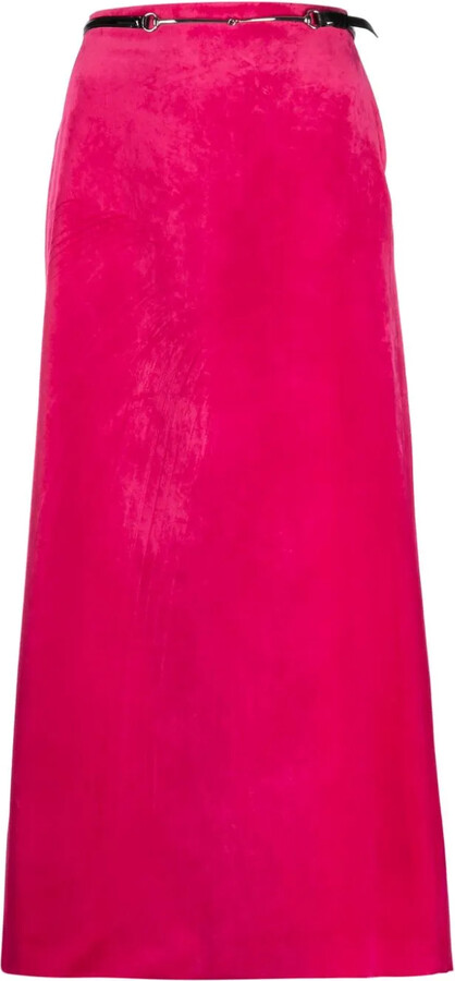 Gucci Belted Velvet Maxi Skirt