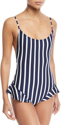 Milly Bondi Vertical-Stripe One-Piece Swimsuit