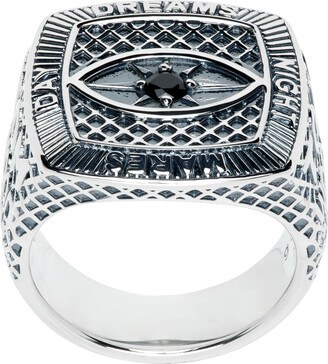 Tom Wood Sterling Silver Cushion Band Smoky Quartz Ring