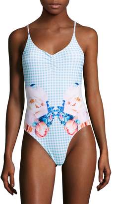 6 Shore Road Women's Checkered One Piece Swimsuit