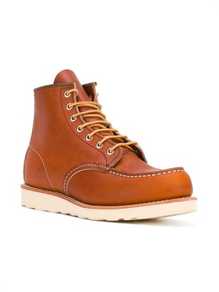 Red Wing Shoes stitching detail lace-up boots