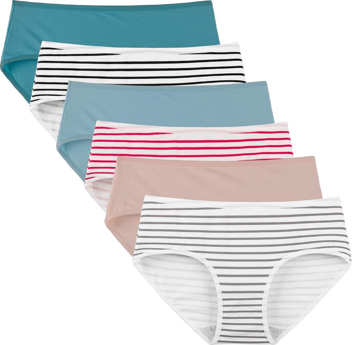 Buy Wealurre Cotton Bikini Women's Breathable Panties Seamless Comfort  Underwear(Stripe Red,S) at
