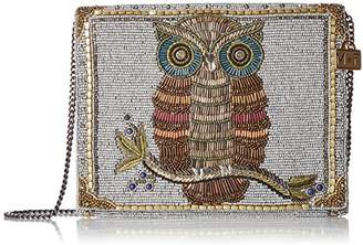 Mary Frances Owlsome Beaded Owl Theme Crossbody Clutch with Genuine Gemstones