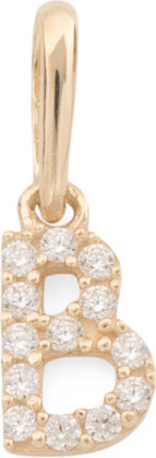 TJMAXX 14Kt Gold Cubic Zirconia Initial Charm