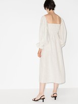 Thumbnail for your product : Sleeper Atlanta polka-dot linen midi dress