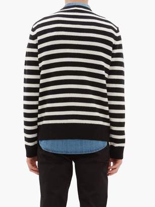 Frame Striped Wool-blend Sweater - Mens - Black White