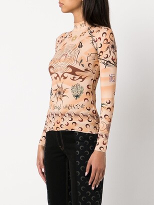 トップス marine serre tattoo top Marine Serre tattoo-print Top | Brown | FARFETCH